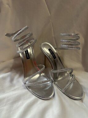Nine West Maskil Sandal - Silver Metallic